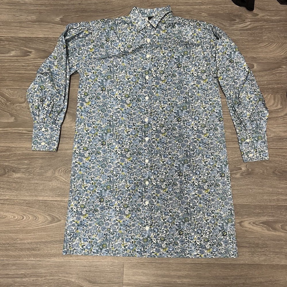 J Crew Puff-Sleeve Cotton Poplin Shirtdress XS in Blooming Floral